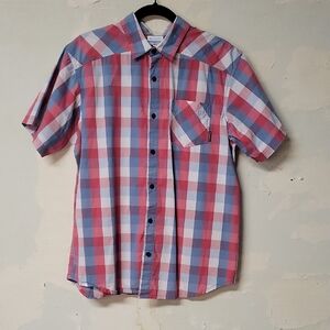 Men's Red and Blue Plaid Shirt